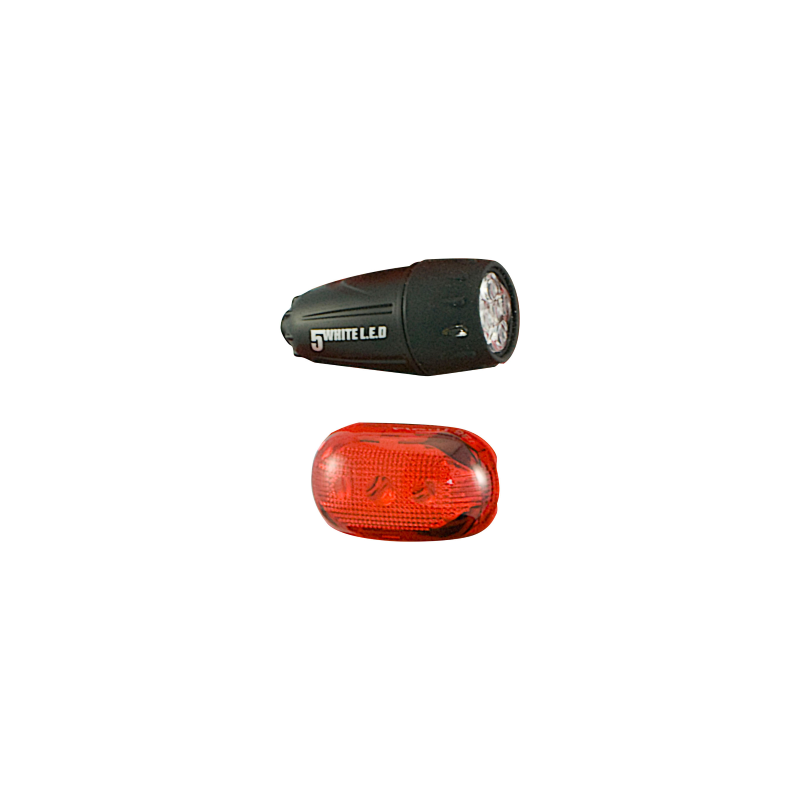 Kit luci APOLLO + GLOBE - nero (anteriore), rosso (posteriore)