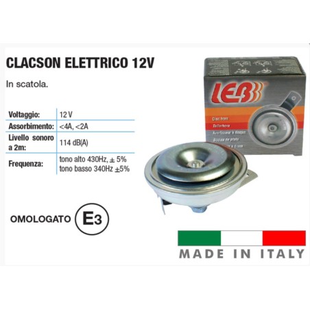 CLACSON AUTO/MOTO SINGOLO UNIVER.