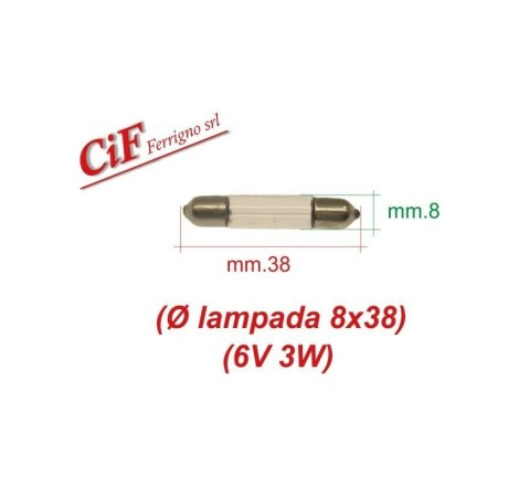 LAMPADA 6V/3W A SILURO 38mm