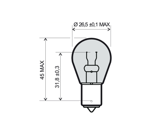 LAMPADA RMS 12V 21W BIANCA