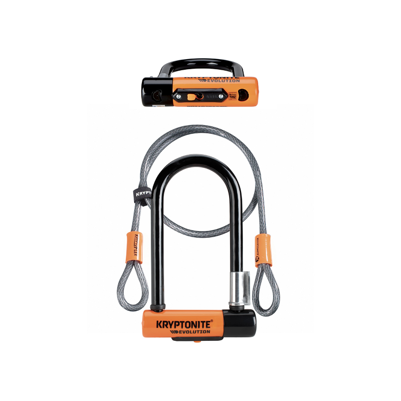 Lucchetto U-Lock MINI-7 CON CAVO - nero arancio