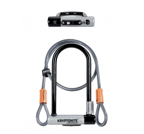 Lucchetto U-Lock KRYPTOLOK STANDARD CON CAVO - nero argento