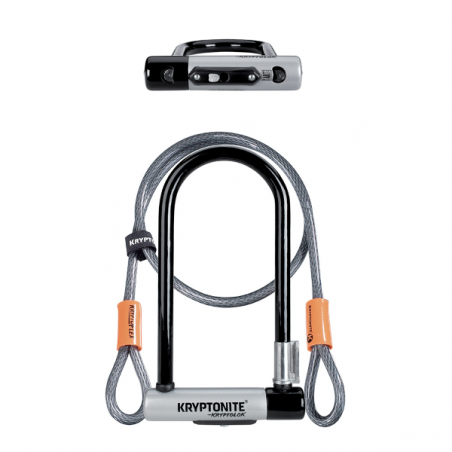 Lucchetto U-Lock KRYPTOLOK STANDARD CON CAVO - nero argento